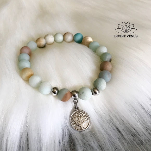 Amazonite Tree of Life Stretch Bracelet - Picture 3 of 8